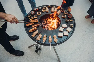 BOWL 70 fire pit - Black-silver, tripod stand - Höfats