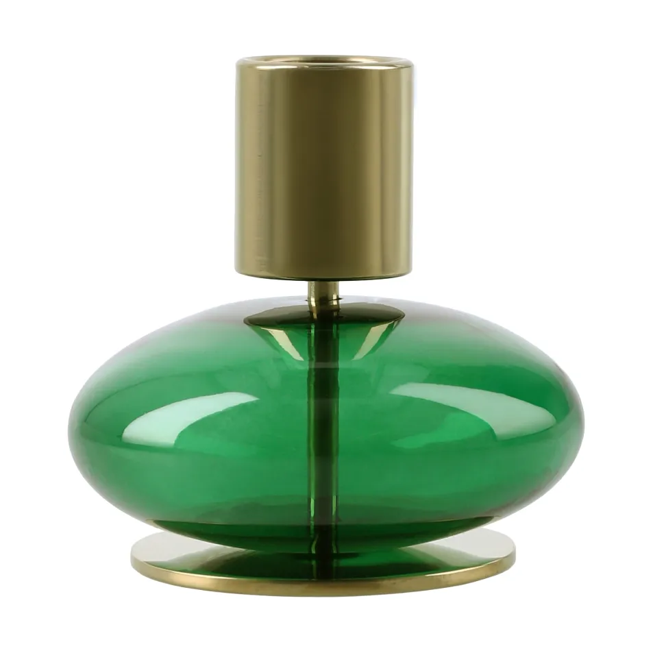Bubble candle holder 8 cm, Green Holmegaard