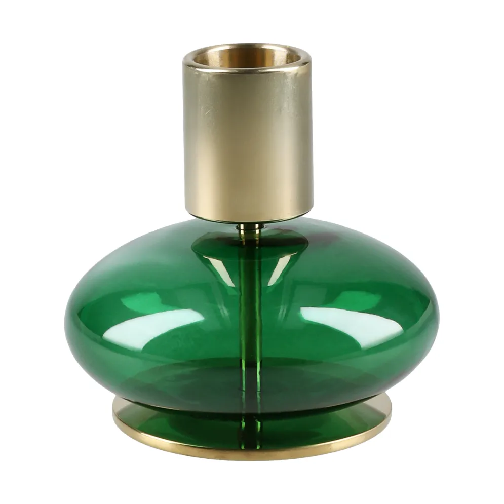 Bubble candle holder 8 cm, Green Holmegaard
