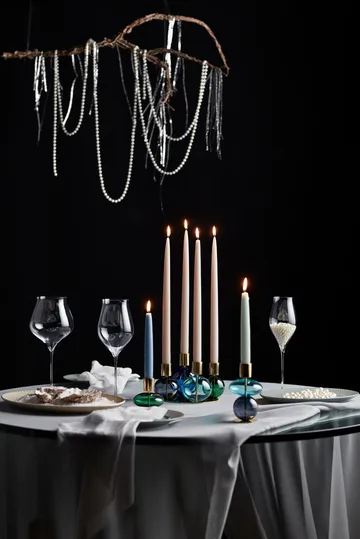 Bubble candle holder 8 cm - Green - Holmegaard