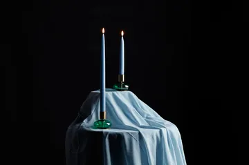 Bubble candle holder 8 cm - Green - Holmegaard
