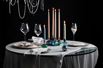 Bubble candleholder 14 cm - Blue-smoke - Holmegaard