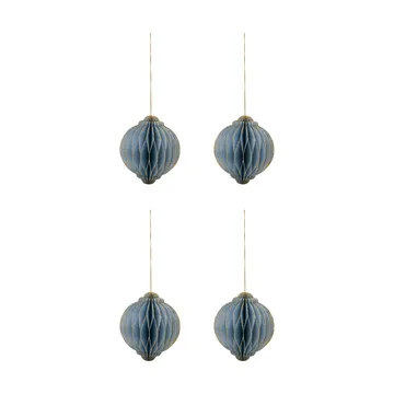 Alsta Christmas hanging 4-pack - Light blue, Ø10 cm - House Doctor
