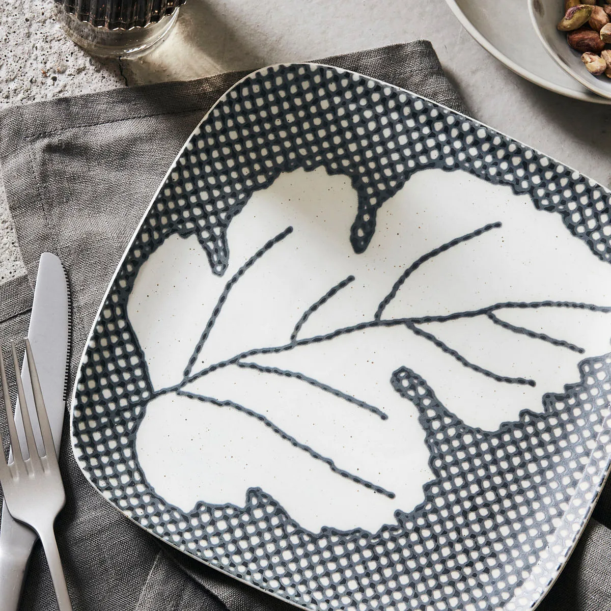 Ash plate 21.6 cm, grey-blue House Doctor