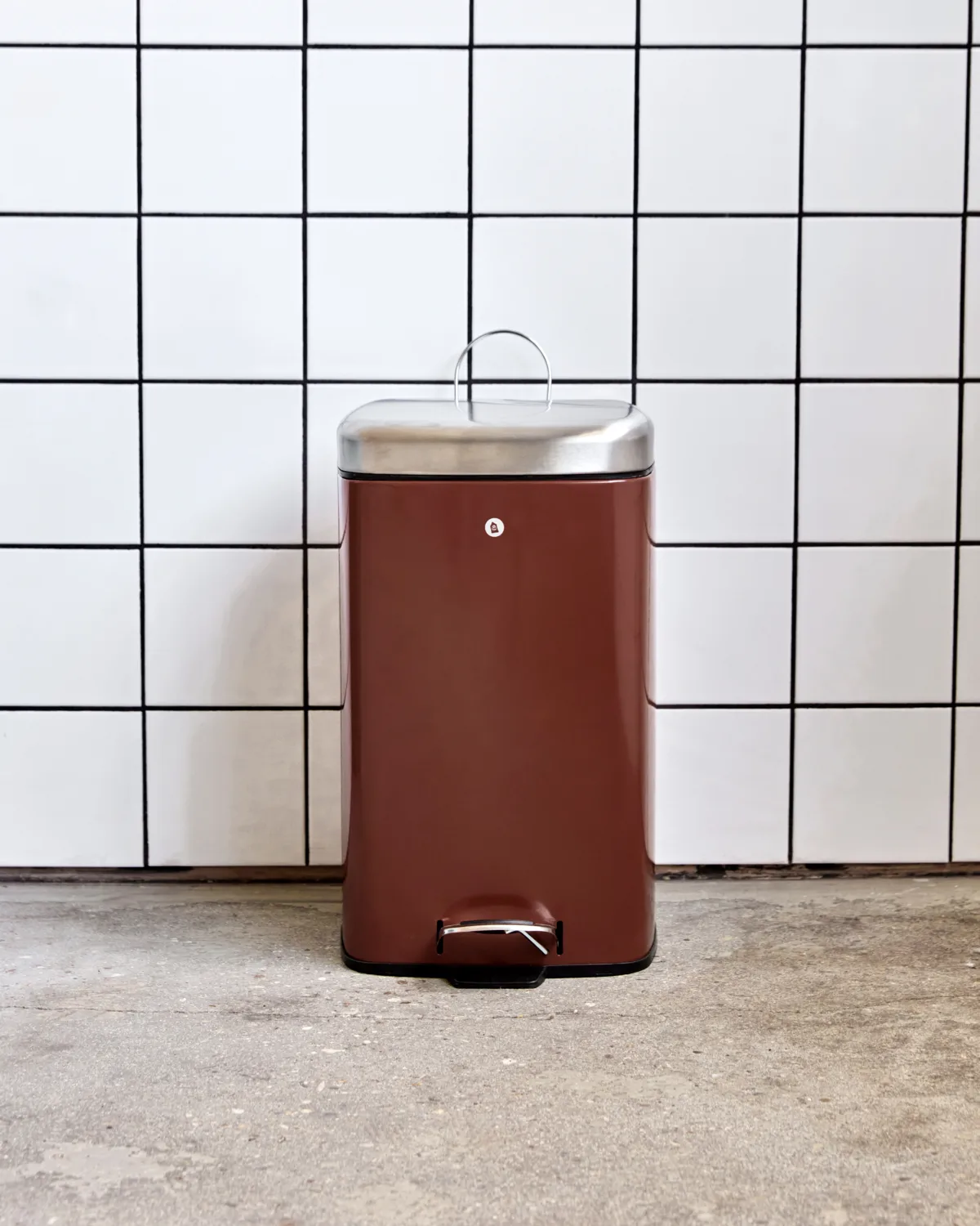 Black waste bin, Terracotta, 27x36x46 cm House Doctor