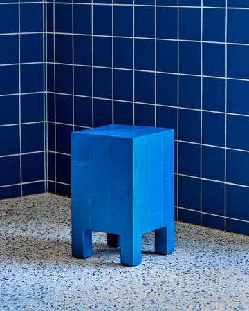 Brick side table - Blue - House Doctor