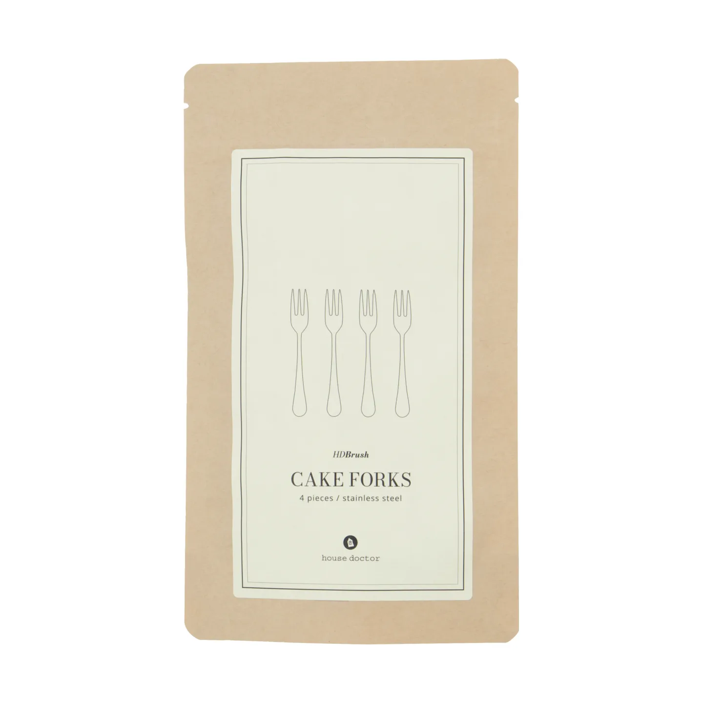 Brush dessert fork 4-pack, Silver finish House Doctor