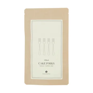 Brush dessert fork 4-pack - Silver finish - House Doctor