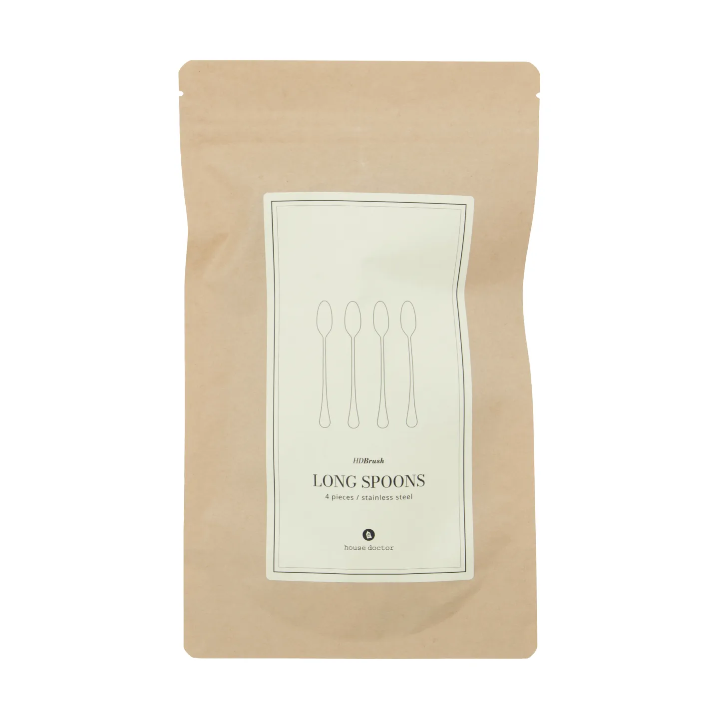 Brush long spoon 4-pack, Silver finish House Doctor