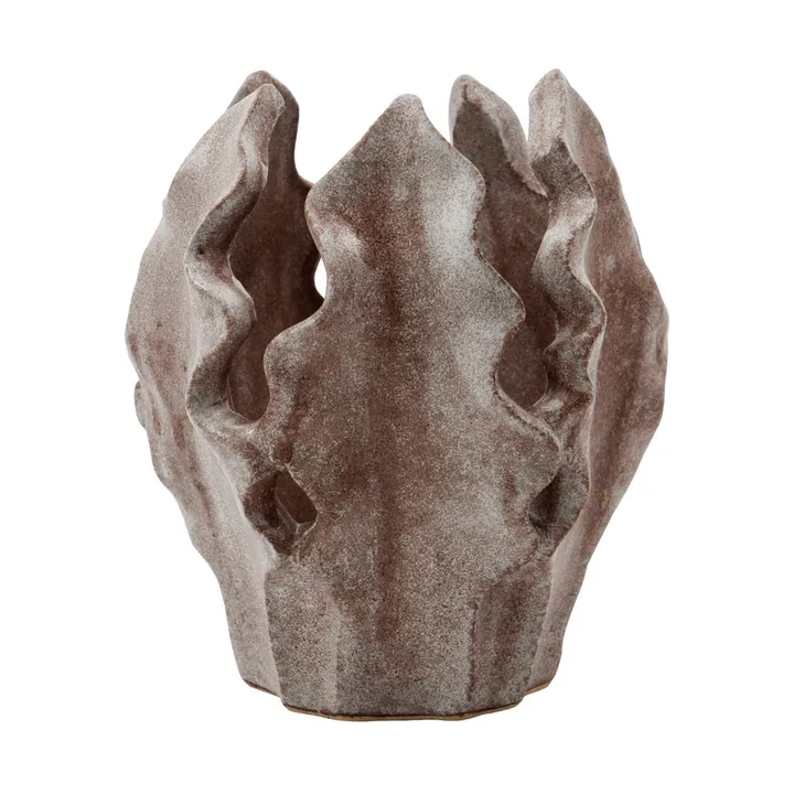 Camden tealight holder - Suede brown, Ø14x17 cm - House Doctor