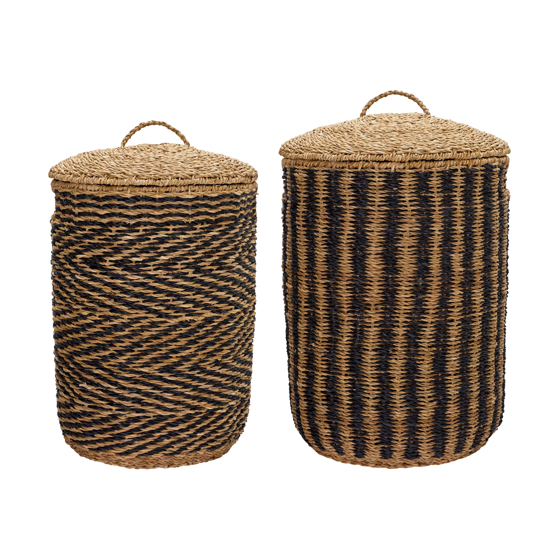 Cesto laundry basket 2 pieces, Natural-black House Doctor