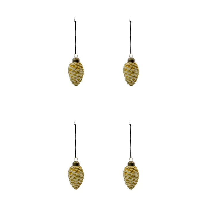 Cone Christmas ornament 4-pack - Green - House Doctor