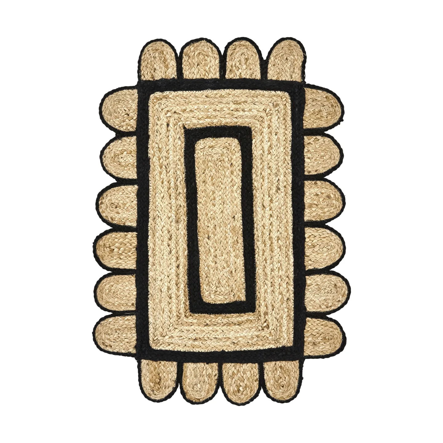 Denta doormat, Black-natural, 60x90 cm House Doctor