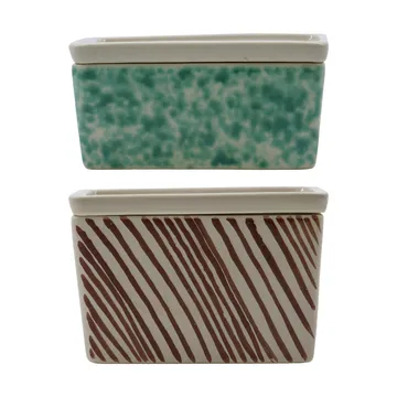 Diva storage boxes 2 parts - Green-brown - House Doctor