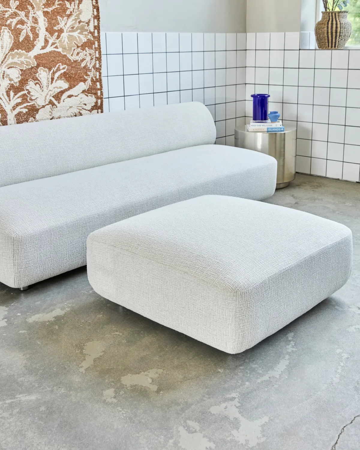 Feel pouf, Off-white, 95x95x42 cm House Doctor