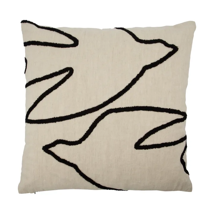 Fly cushion cover 50x50 cm - Black-off white - House Doctor