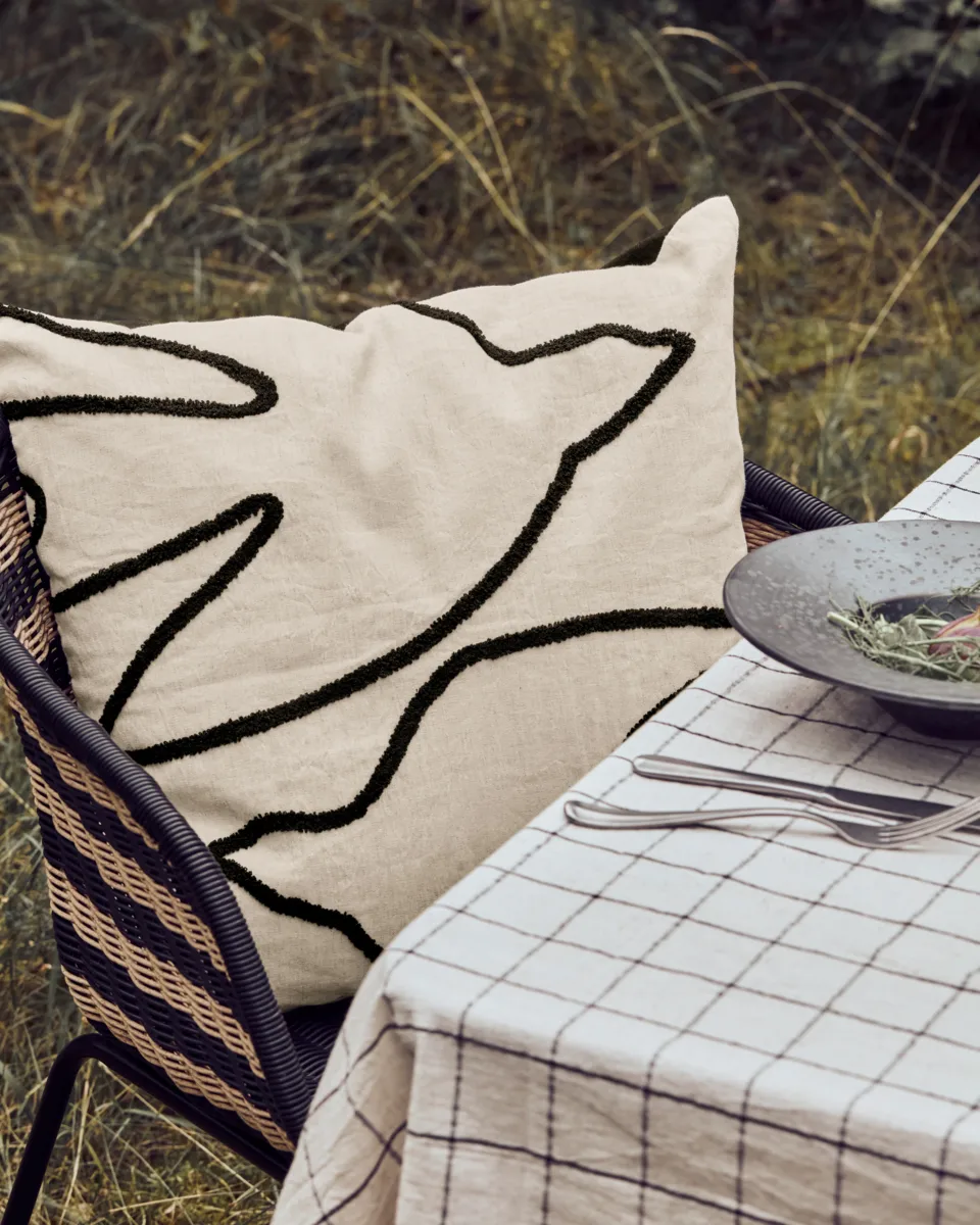 Fly cushion cover 50x50 cm, Black-off white House Doctor