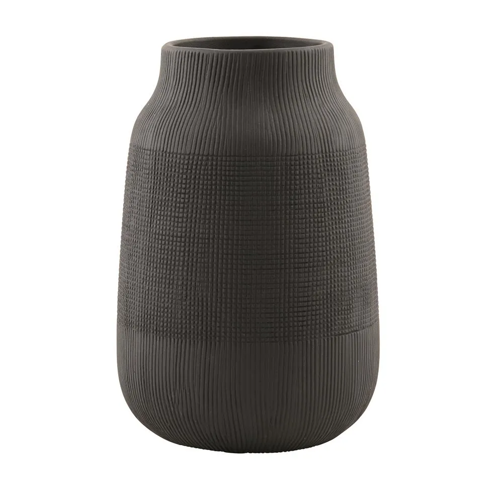 Groove vase, black House Doctor