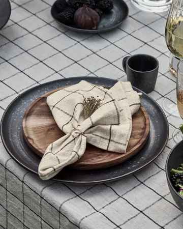 Join cloth napkin 40x40 cm 4-pack - Black-off white - House Doctor