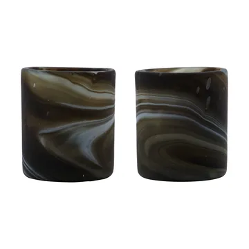 Kae tealight holder Ø7x8 cm - Brown - House Doctor