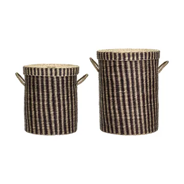 Laundry basket with lid 2 pieces - Natural brown - House Doctor