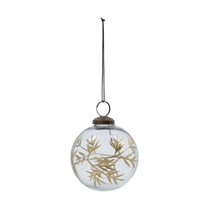 Leaf Christmas tree ornament Ø7.5 cm 4-pack, Clear gold House Doctor