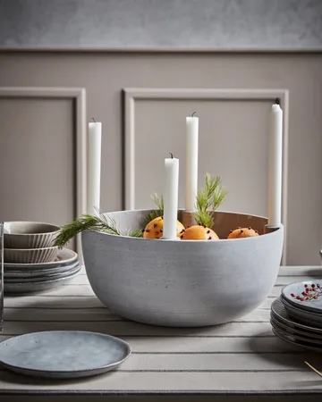 Marb candle holder Ø35 cm - Grey - House Doctor