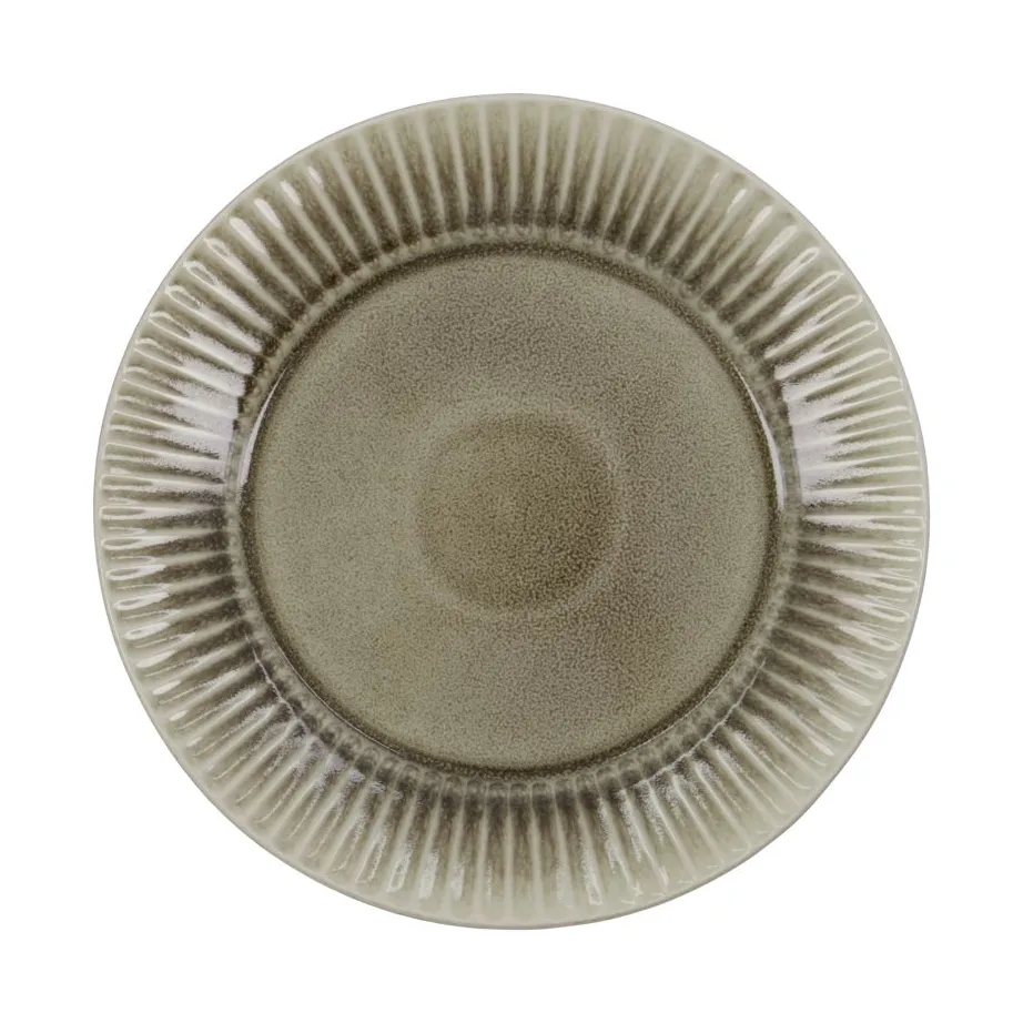 Pleat dinner plate Ø27 cm, Grey-brown House Doctor