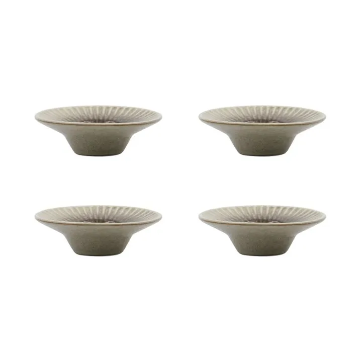 Pleat egg cup 4-pack - Grey-brown - House Doctor