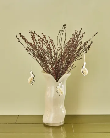 Rabbit Easter hanging ornaments 6-pack - Off-white - House Doctor