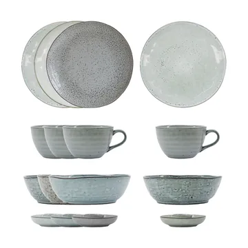 Rustic brunch set 16 pieces - Gray-blue - House Doctor