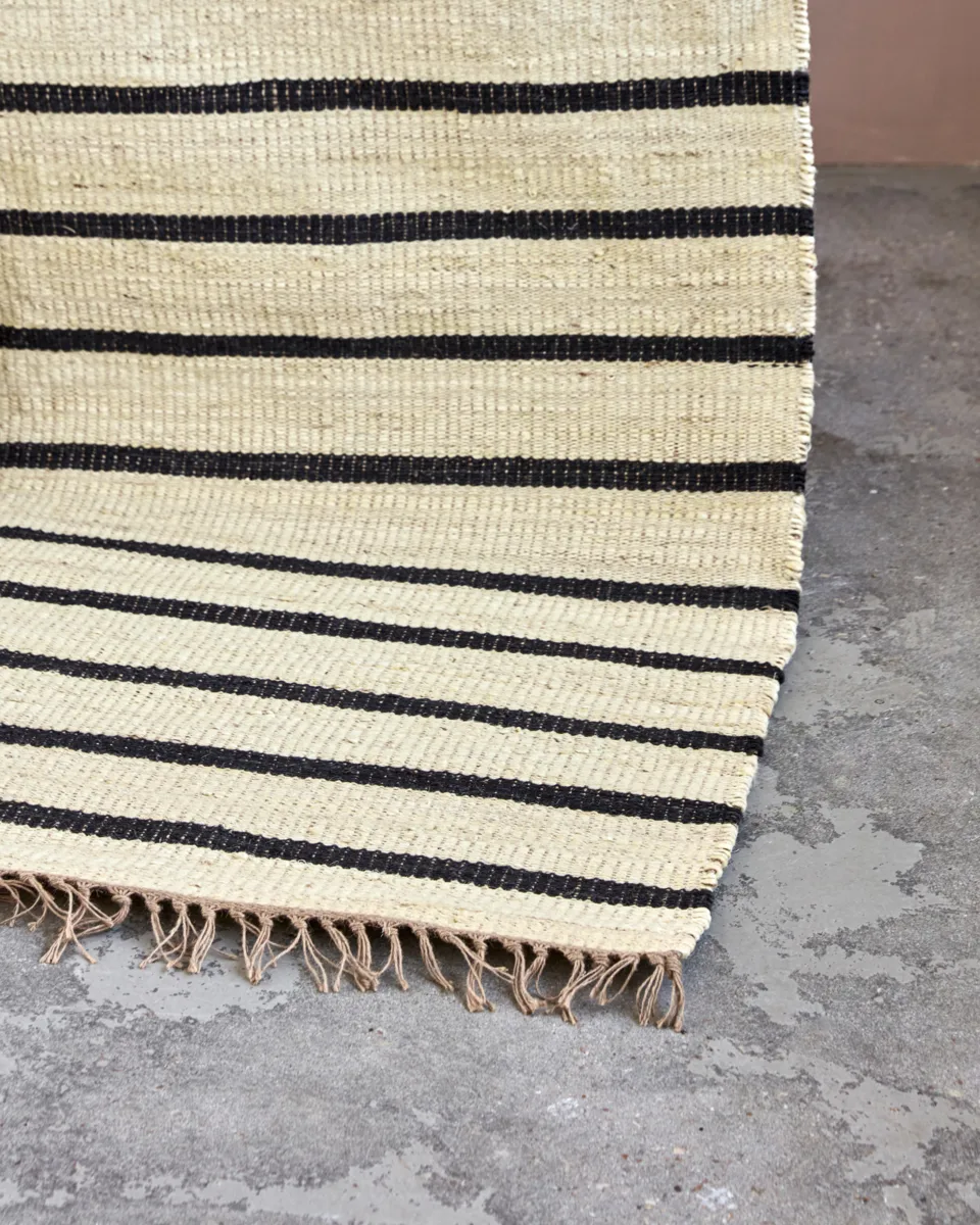 Sima rug 180x180 cm, Black-natural House Doctor