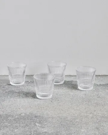 Slots water glass 4-pack - Clear - House Doctor