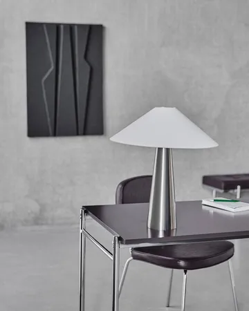 Soffi table lamp - Brushed silver-Off-White, Ø42x48 cm - House Doctor