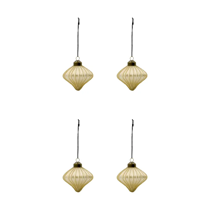 Spin Christmas ornament 4-pack - Champagne - House Doctor