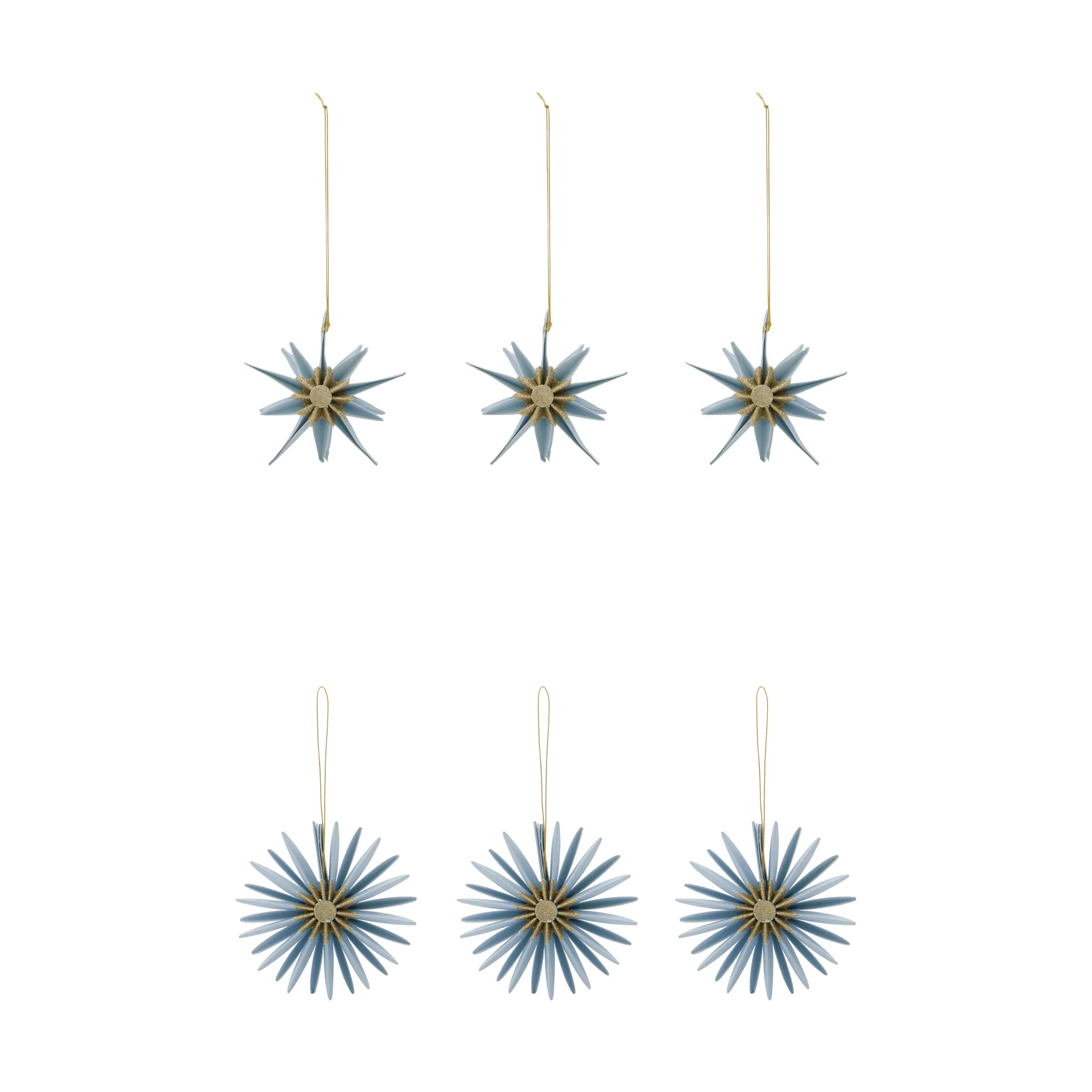 Stari Christmas ornaments, 6 pieces, Light blue House Doctor