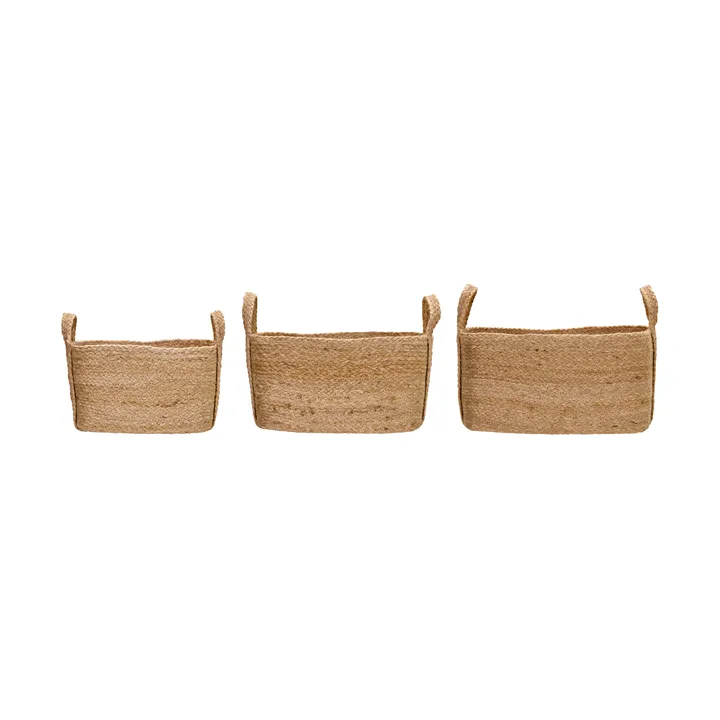 Stella low storage basket, set of 3 - Natural - House Doctor