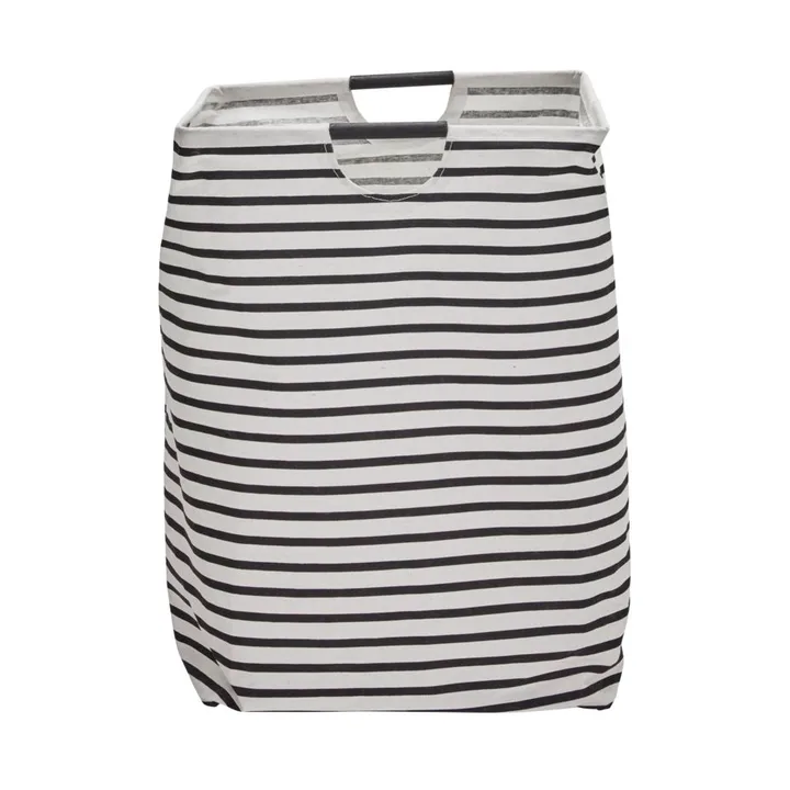 stripes laundry basket - Black and white - House Doctor