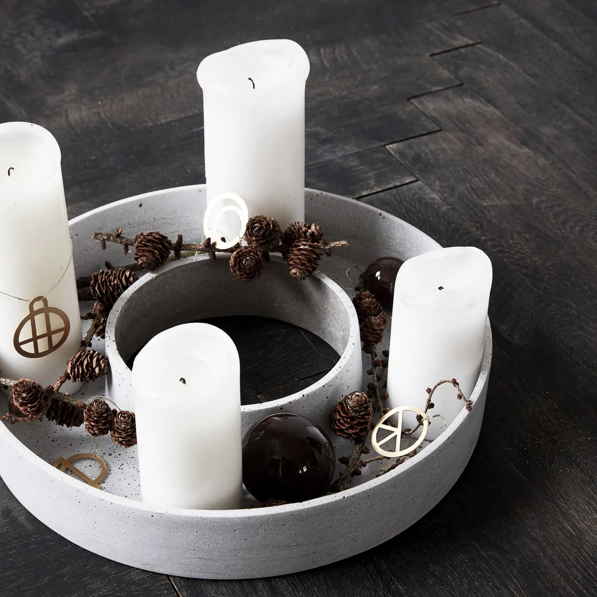 The Ring candle holder for block candles, Concrete House Doctor