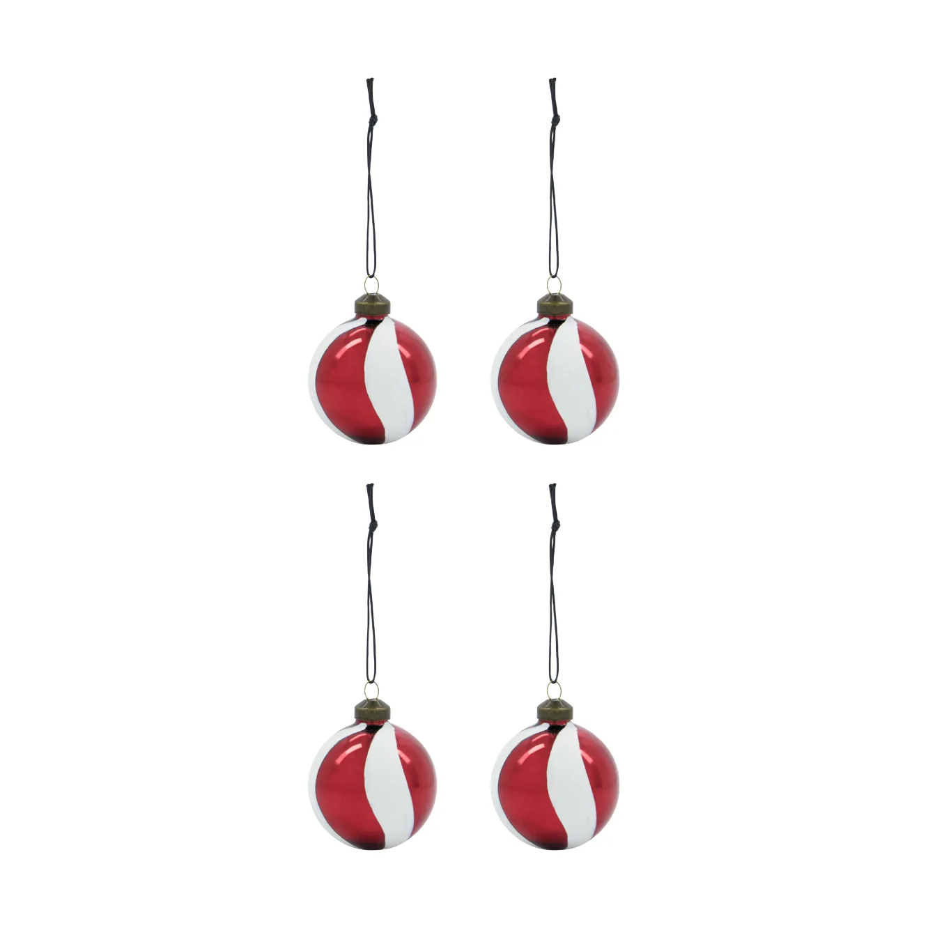 Twister Christmas tree bauble Ø6 cm 4-pack, White-red House Doctor
