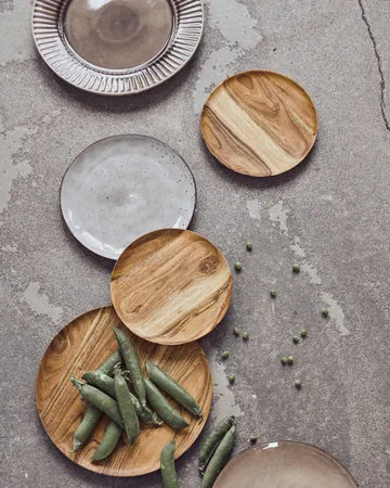 Wood tray Ø17.5 cm 2-pack - Nature - House Doctor