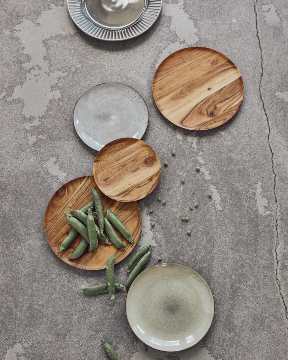 Wood tray Ø25 cm 2-pack, Nature House Doctor