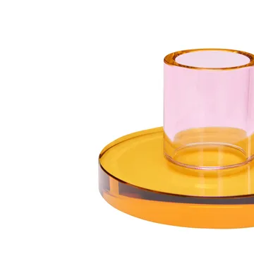Astra candle holder small - Pink-orange - Hübsch