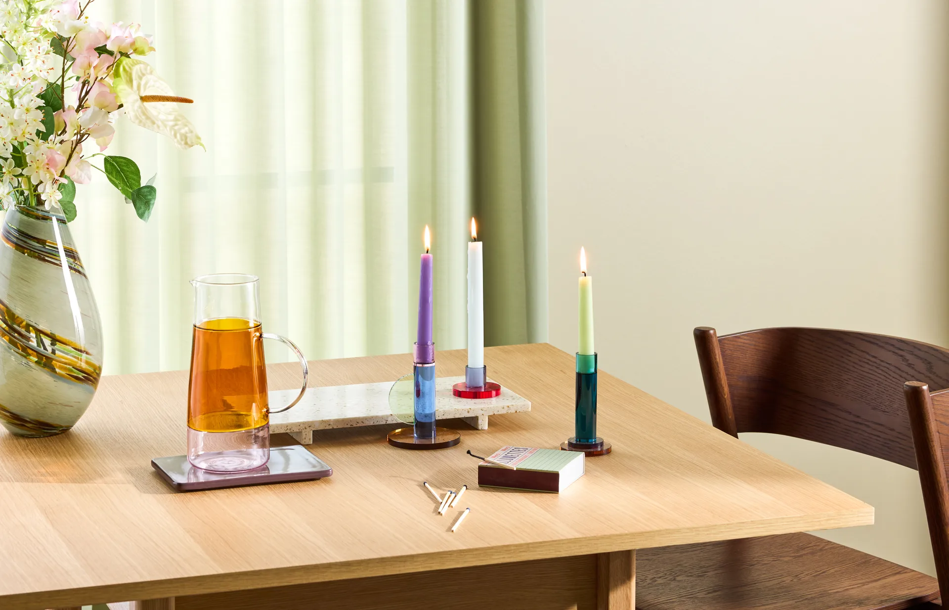 Astro candleholder, Blue Hübsch