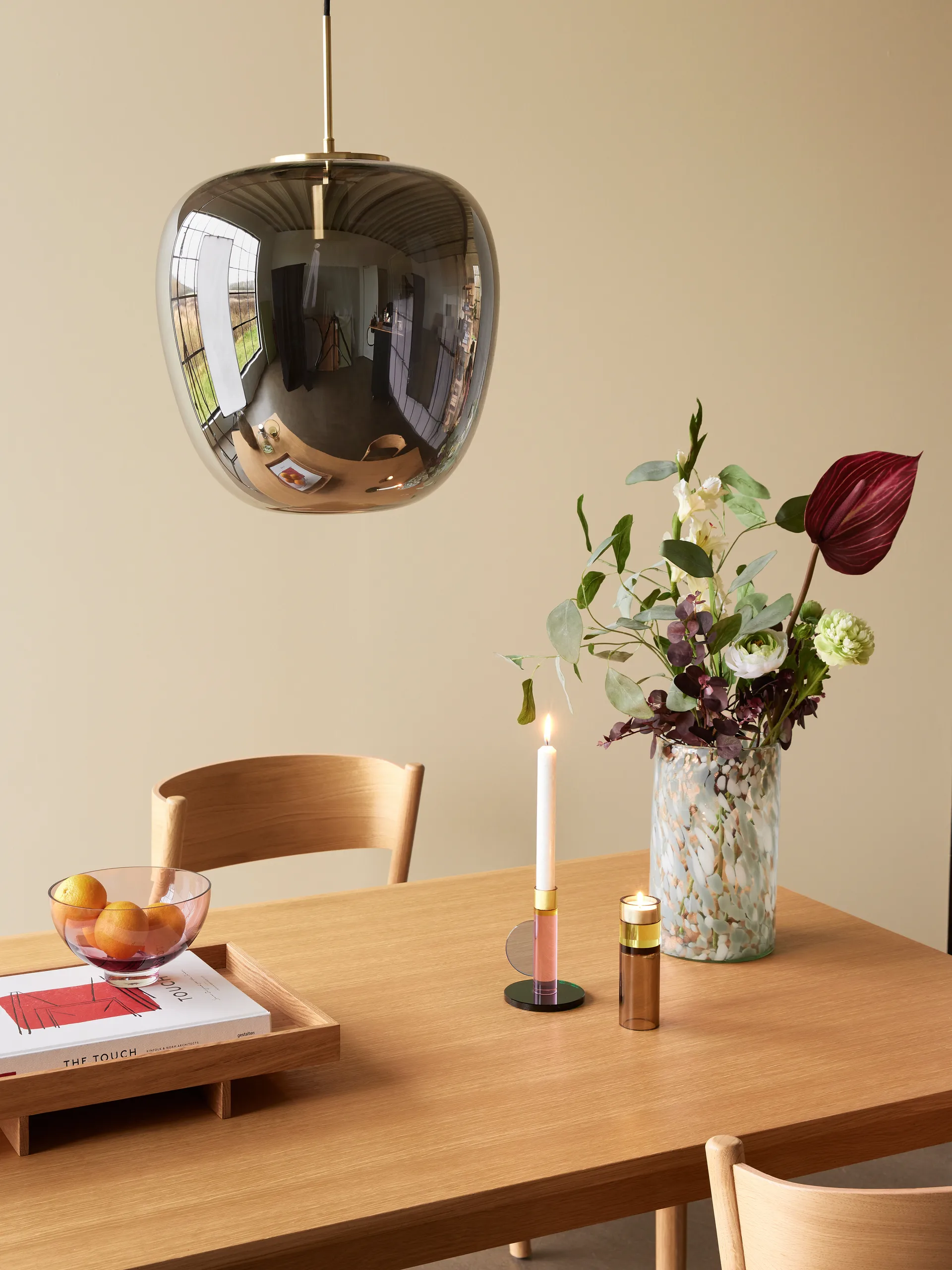 Astro candleholder, Pink Hübsch