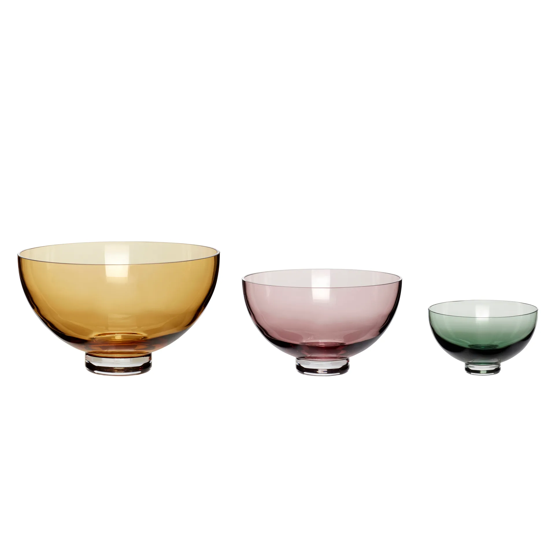 Bowl 3-pack, Amber-pink-green Hübsch