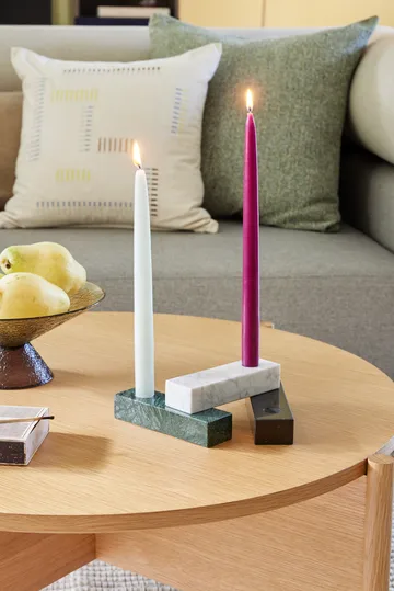 Brick candle holder - White - Hübsch