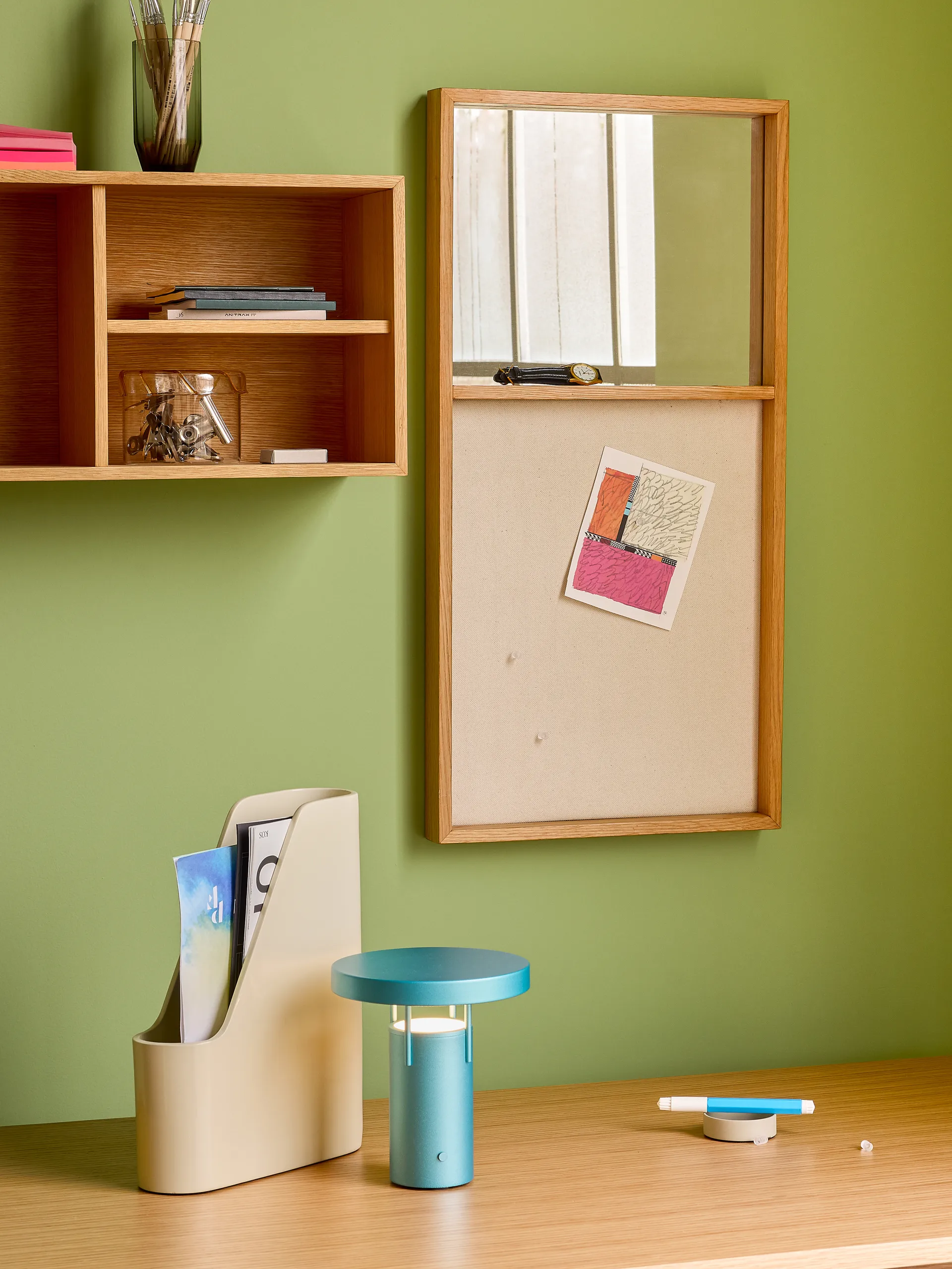 BringMe mini portable table lamp, Metallic turquoise Hübsch