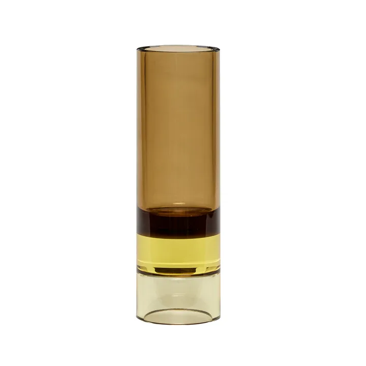 Candle lantern vase Ø5 cm - Brown-yellow - Hübsch