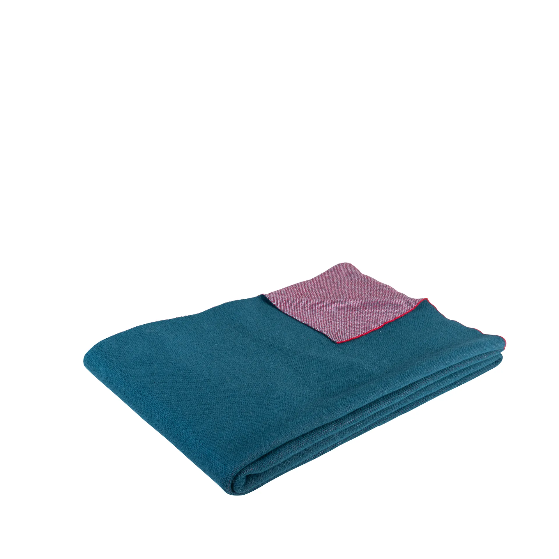 Cotton throw 140x200 cm, Petroleum blue-bordeaux Hübsch